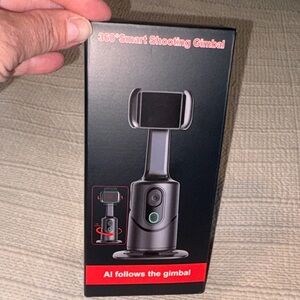 Q12 360 Smart Shooting Gimbal Al Face Tracking Phone Holder Black Auto Rotation.